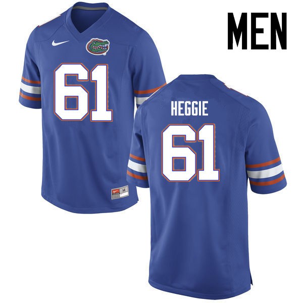 Florida Gators Men #61 Brett Heggie College Football Jerseys Blue